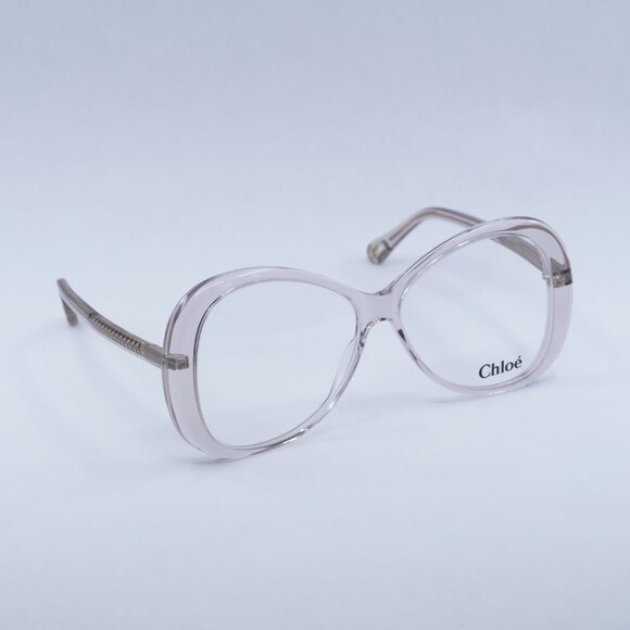 Chloe CH0011O 002 Eyeglasses Transparent Pink 56mm Butterfly Frame - Picture 5 of 10